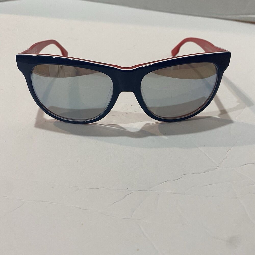 Diesel DL0112 Col. 92C 56.16.140 Red White Blue Mirrored Square Sunglasses